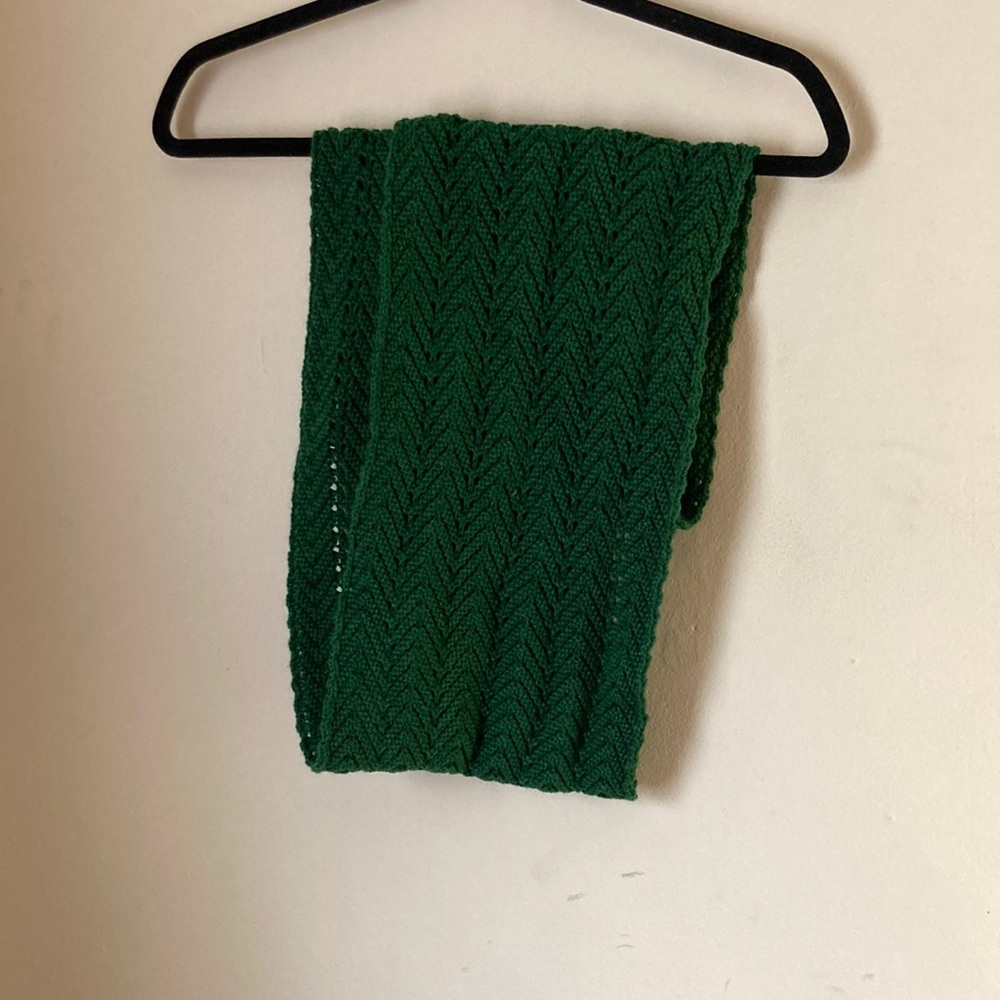 Green knitted scarf wrap
